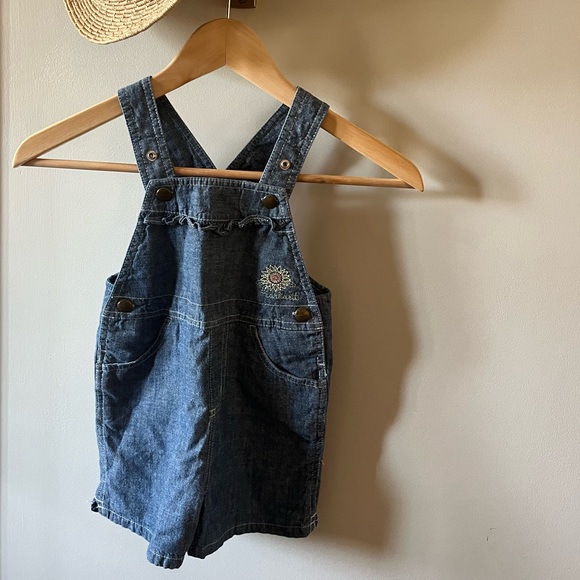 Carhartt little toddler girls denim cotton short bib overalls Size 3T - Picture 1 of 10